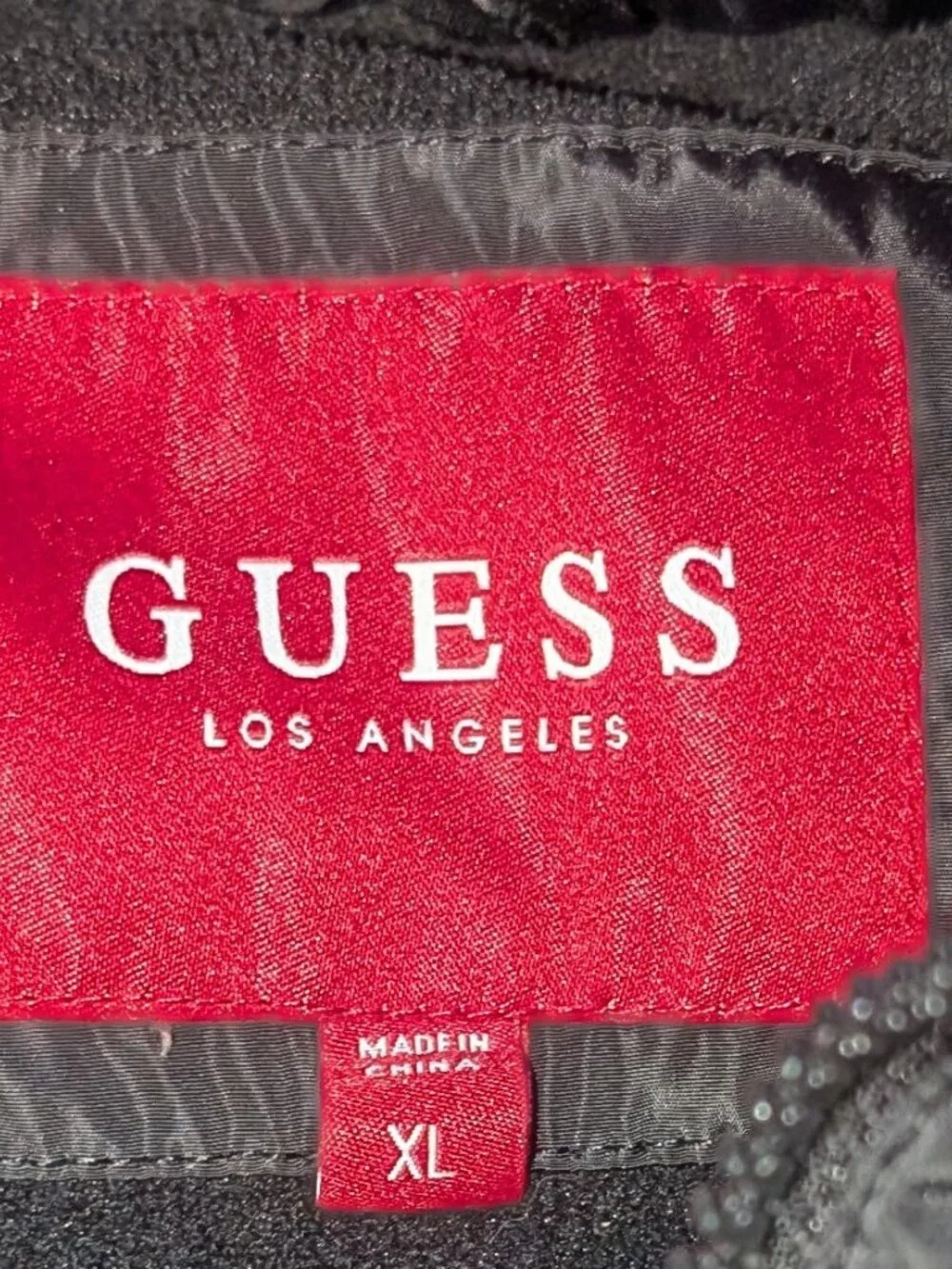 GUESS Black Quilted Puffer Jacket Coat Mens XL